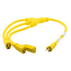 Picture of NEMA 5-15P to Triple NEMA 5-15R W Splitter Cable, 14 AWG, 6FT, Yellow