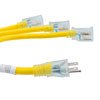 Picture of NEMA 5-15P to Triple NEMA 5-15R W Splitter Cable, 14 AWG, LED Connectors, 3FT, Yellow