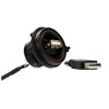 Picture of Bulgin Front Panel Mount USB 2.0 Extension Cable, PX0844 Series Sealed A Socket Front of Panel to Standard A Plug, 0.5M Cable