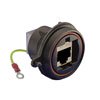 Picture of Bulgin PX0893 Series Front Panel Mount Connector, CAT6a Shielded Coupler Plus Earth Wire