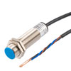 Picture of Capacitive Proximity Sensor, Cylindrical, M18, Shielded, Ni-plated Brass, PNP NC, Sensing Distance 5 mm, 2 meter 3-wire cable