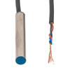 Picture of Inductive Proximity Sensor, Cylindrical, M6, Shielded, Ni-plated Brass, NPN NC, Sensing Distance 1 mm, 2 meter 3-wire cable