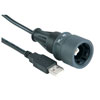 Picture of Bulgin Sealed USB Cables - Single Ended, IP rated B type USB to standard A type USB, 3m