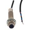 Picture of Photoelectric Sensor, M12 x 60mm, NPN NC, Diffuse Reflection 0.2 meter Range, 2 meter 3-wire Cable, IP67, Brass