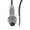 Picture of Photoelectric Sensor, M12 x 60mm, PNP NC, Diffuse Reflection 0.3 meter Range, 2 meter 3-wire Cable, IP67, Brass