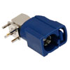 Picture of FAKRA Jack Right Angle Connector Solder Attachment Thru Hole PCB, Blue Color
