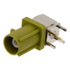 Picture of FAKRA Plug Right Angle Connector Solder Attachment Thru Hole PCB, Curry Color