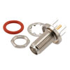 Picture of RF PCB Connector, SMA, Female,  Up to 18 GHz, Through Hole, Straight, Nickel Finish, Bulkhead, IP67 rated