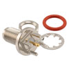 Picture of RF PCB Connector, SMA, Female,  Up to 18 GHz, Through Hole, Straight, Nickel Finish, Bulkhead, IP67 rated