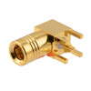 Picture of RF PCB Connector, SMB Plug right angle,  DIP (Thru Hole), Gold Plating