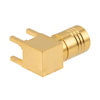 Picture of RF PCB Connector, SMB Plug right angle,  DIP (Thru Hole), Gold Plating