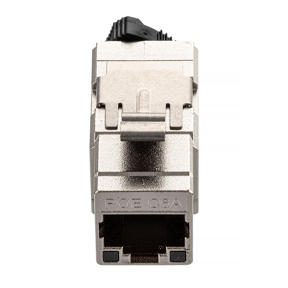 Picture of Category 6a 10gig PoE Light LED Keystone Jack, Shielded, PoE++ Compliant, Toolless Termination, Silver