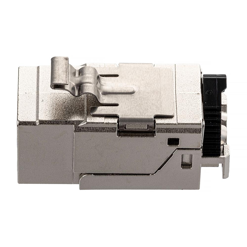 Picture of Category 6a 10gig PoE Light LED Keystone Jack, Shielded, PoE++ Compliant, Toolless Termination, Silver