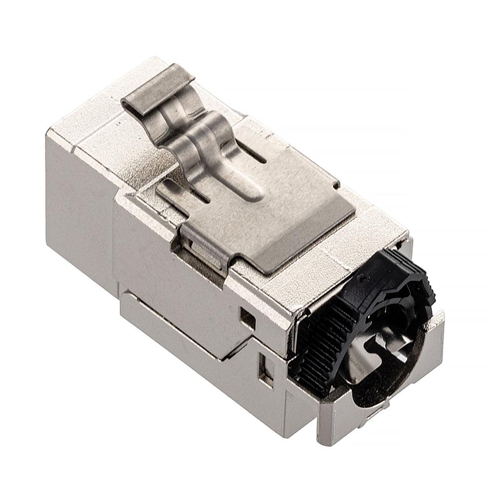 Picture of Category 6a 10gig PoE Light LED Keystone Jack, Shielded, PoE++ Compliant, Toolless Termination, Silver