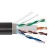 Picture of Category 6a 10gig Ethernet Bulk Cable, Shielded F/UTP, 23AWG Solid 4-Pair, Outdoor Direct Burial PE Jacket, Black, 100FT