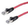 Picture of Category 6a 10gig Ethernet Patch Cable, F/UTP Shielded, RJ45, CMR Riser CMG Jacket, 26AWG Stranded Relaxed Style, 300V, Red, 75F