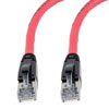 Picture of Category 6a 10gig Ethernet Patch Cable, F/UTP Shielded, RJ45, CMR Riser CMG Jacket, 26AWG Stranded Relaxed Style, 300V, Red, 75F