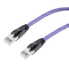 Picture of Category 6a 10gig Ethernet Patch Cable, F/UTP Shielded, RJ45, Riser CMR/CMG Jacket, 26AWG Stranded Relaxed Style, 300V, Violet, 2FT