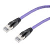 Picture of Category 6a 10gig Ethernet Patch Cable, F/UTP Shielded, RJ45, Riser CMR/CMG Jacket, 26AWG Stranded Relaxed Style, 300V, Violet, 75FT