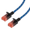 Picture of Cat6a, Ethernet Cable, U/UTP, 28 AWG, Indoor, Slim Cable with Nylon Covered Jacket, Blue, 2-foot