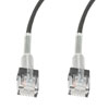 Picture of Category 6a 10gig Double Spring Slim Ethernet Cable Assembly, 30AWG Stranded, RJ45 Male Plugs with Spring Boots, CM Jacket, Black, 1FT