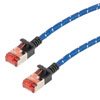Picture of Cat6a, Ethernet Cable, U/UTP, 32 AWG, Indoor, Slim Cable with Nylon Covered Jacket, Blue, 3-foot