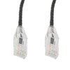 Picture of Category 6a 10gig Component Tested Slim Ethernet Patch Cable Assembly, 28AWG Stranded, RJ45 Male Plug, CM PVC Jacket, Black, 0.5FT