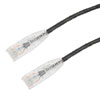 Picture of Category 6a 10gig Component Tested Slim Ethernet Patch Cable Assembly, 28AWG Stranded, RJ45 Male Plug, CM PVC Jacket, Black, 20FT