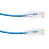 Picture of Category 6a 10gig Component Tested Slim Ethernet Patch Cable Assembly, 28AWG Stranded, RJ45 Male Plug, CM PVC Jacket, Blue, 15FT