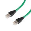 Picture of Cat6a Ethernet Cable Assembly, RJ45 to RJ45, Shielded CMR Green PVC, 26 AWG, 5 M