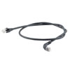 Picture of Ethernet 6a 10gig Right-Angle Patch Cable, F/UTP Shielded, 26AWG, RJ45 Straight to Down, LSZH, Black, 15 FT