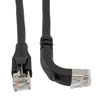Picture of Ethernet 6a 10gig Right-Angle Patch Cable, F/UTP Shielded, 26AWG, RJ45 Straight to Up, LSZH, Black, 15 FT