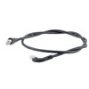 Picture of Ethernet 6a 10gig Right-Angle Patch Cable, F/UTP Shielded, 26AWG, RJ45 Straight to Left, LSZH, Black, 15 FT