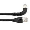 Picture of Ethernet 6a 10gig Right-Angle Patch Cable, F/UTP Shielded, 26AWG, RJ45 Straight to Right, LSZH, Black, 1 FT