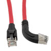 Picture of Ethernet 6a 10gig Right-Angle Patch Cable, F/UTP Shielded, 26AWG, RJ45 Straight to Right, LSZH, Red, 10 FT