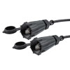 Picture of Category 6a IP68 Waterproof Ethernet Cable Assembly, S/FTP Double Shielded, 26AWG, RJ45 to RJ45, CMX PVC, Black, with Dust Cap, 15M