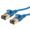 Picture of Category 7 10gig Slim Ethernet Cable Assembly, RJ45 Male/Plug, U/FTP Shielded Pairs, 32AWG Stranded, CM PVC Jacket, Blue, 50FT