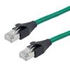 Picture of Category 7 10gig Ethernet Cable Assembly, S/FTP Shielded Pairs, RJ45 Male/Plug, 26AWG Stranded, PVC, Green, 15M