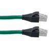 Picture of Category 7 10gig Ethernet Cable Assembly, S/FTP Shielded Pairs, RJ45 Male/Plug, 26AWG Stranded, PVC, Green, 2M