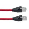 Picture of Category 7 10gig Ethernet Cable Assembly, S/FTP Shielded Pairs, RJ45 Male/Plug, 26AWG Stranded, PVC, Red, 2M