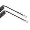 Picture of Category 5e Ethernet Coil Cord Assembly, RJ45-RJ45 90D Tangents, UTP 26AWG Stranded High Flex Industrial Polyurethane TPU, Black, 8 to 24F