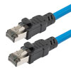 Picture of Category 8 40gig Ethernet Cable Assembly, S/FTP Overall Braid Shield w Shielded Pairs, RJ45 Male-Plug, 24AWG Solid, LSZH, Blue, 3FT