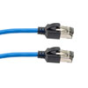 Picture of Cat 8 40Gig Ethernet Cable, S/FTP 28AWG, Slim Cable with Short Body Connector, PVC Jacket, Blue, 15FT