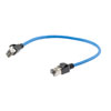 Picture of Cat 8 40Gig Ethernet Cable, S/FTP 28AWG, Slim Cable with Short Body Connector, PVC Jacket, Blue, 2FT