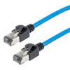 Picture of Cat 8, 40 gigabit, Ethernet Cable, S/FTP, 28 AWG, Twisted Pair, Slim Cable with Short Body Connector, Indoor, LSZH Jacket, Blue, 10-foot