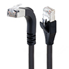 Picture of Braid Shielded Category 5e High Flex Right Angle Ethernet Cable, Straight/Right Angle Up, 0.5m