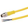 Picture of Brad® Nano-Change® M8 Cable 3 Position IP68 rated Male to Pigtail 24AWG PVC YLW, 1.0m