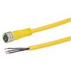Picture of Brad® Nano-Change® M8 Cable 3 Position IP68 rated Female to Pigtail 24AWG PVC YLW, 1.0m