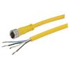 Picture of Brad® Nano-Change® M8 Cable 4 Position IP68 rated Female to Pigtail 24AWG PVC YLW, 1.0m