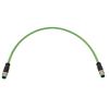 Picture of M12 Category 5e IP67 4 Position D code, Double Shielded, 22AWG Drag Chain, Industrial, Outdoor Cable, M12M M12M, CMX HFPUR, GRN, 0.5m